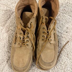 Free People Tan Suede Lace-Up Women's Boots